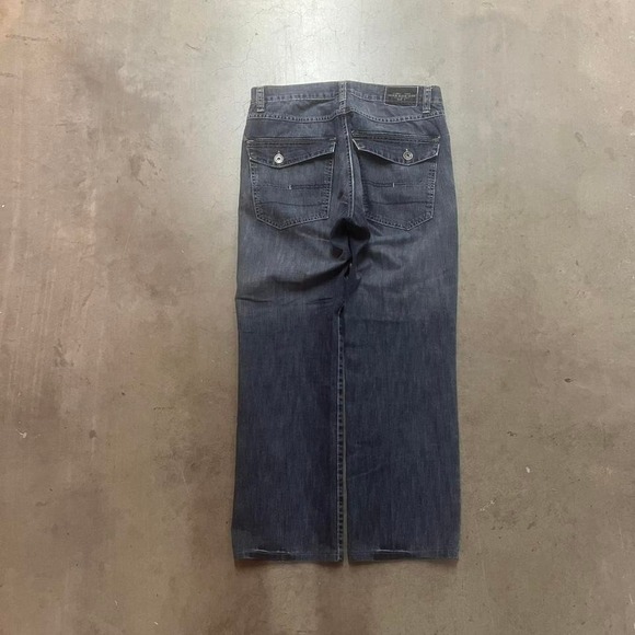 Y2K Calvin Klein men's dark wash button flap low rise straight jeans skater 31 - Picture 1 of 7